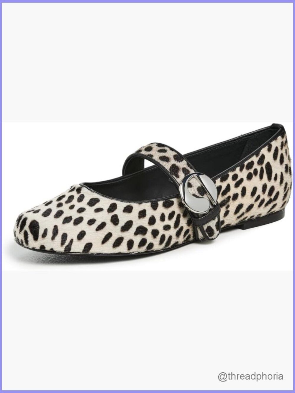 Belt Ballerina Flats with Silver-Tone Buckle - Luxury Leather Sole